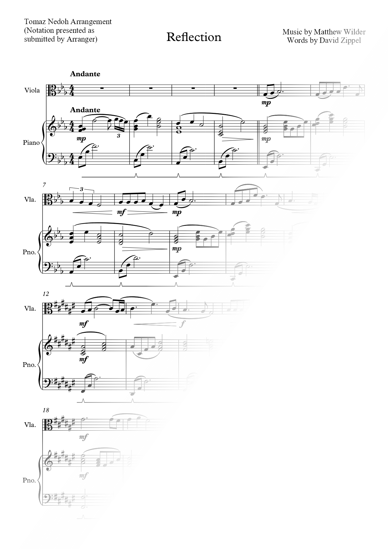 Reflection - Viola & Piano