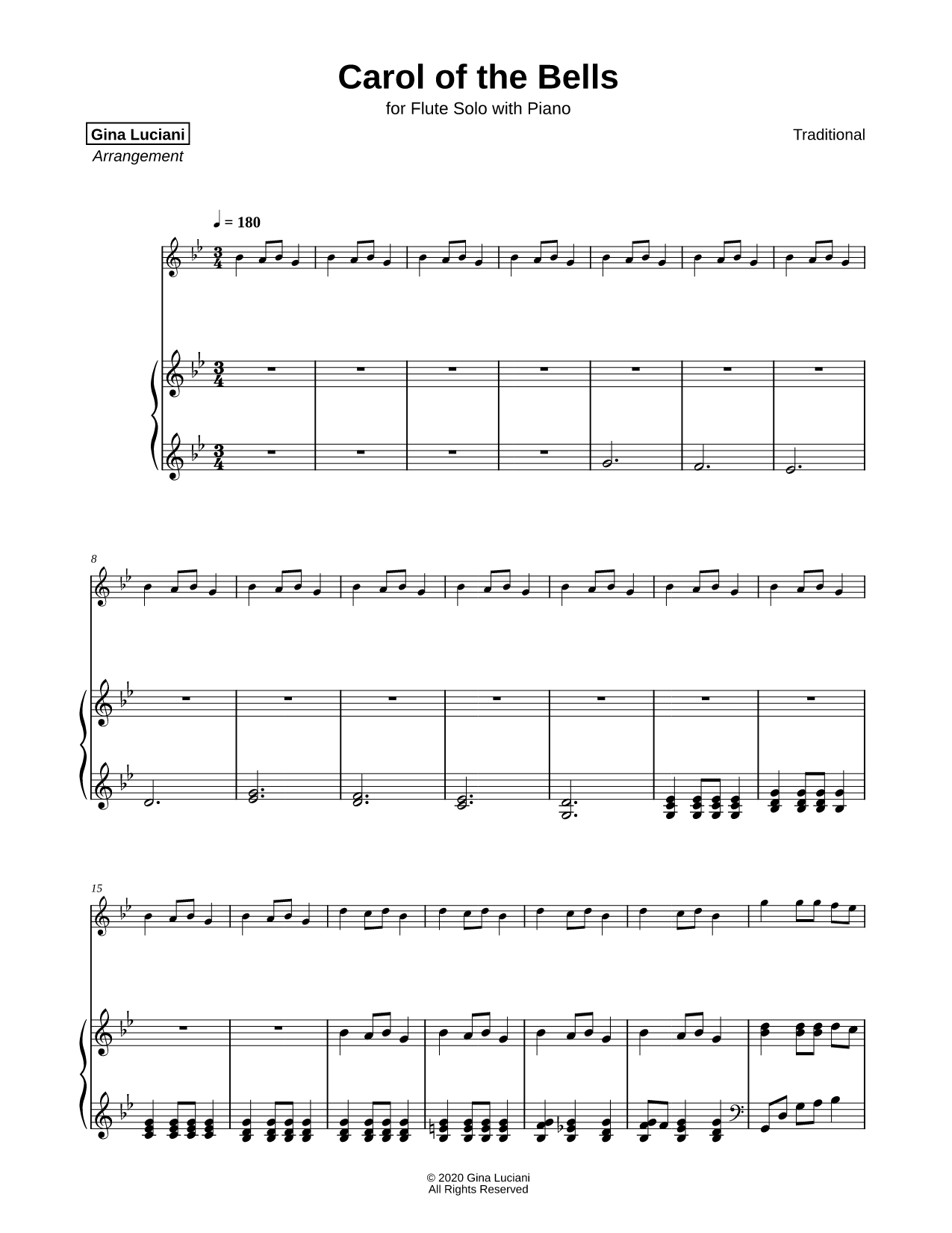 Carol of the Bells - Flute & Piano