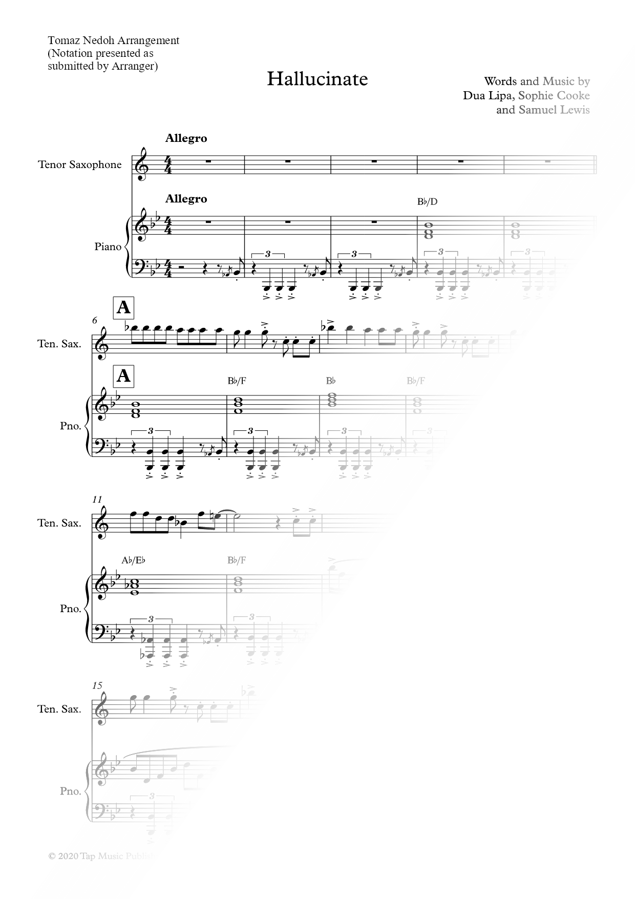 Hallucinate - Tenor Saxophone & Piano