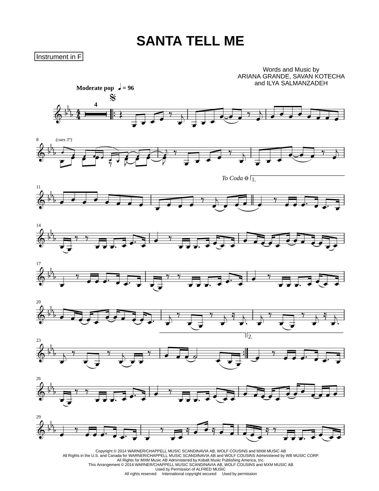 Santa Tell Me - F Instrument