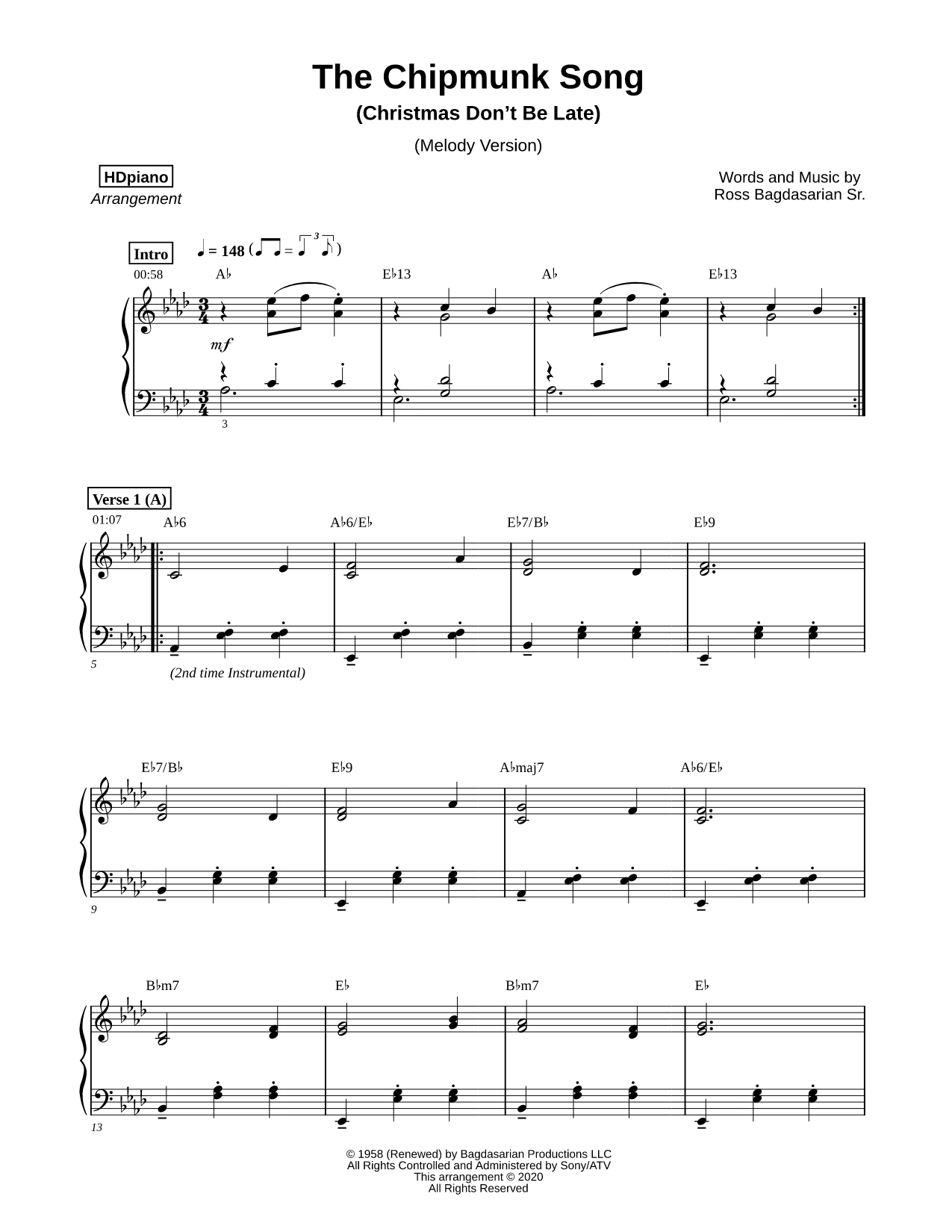 The Chipmunk Song [melody version]