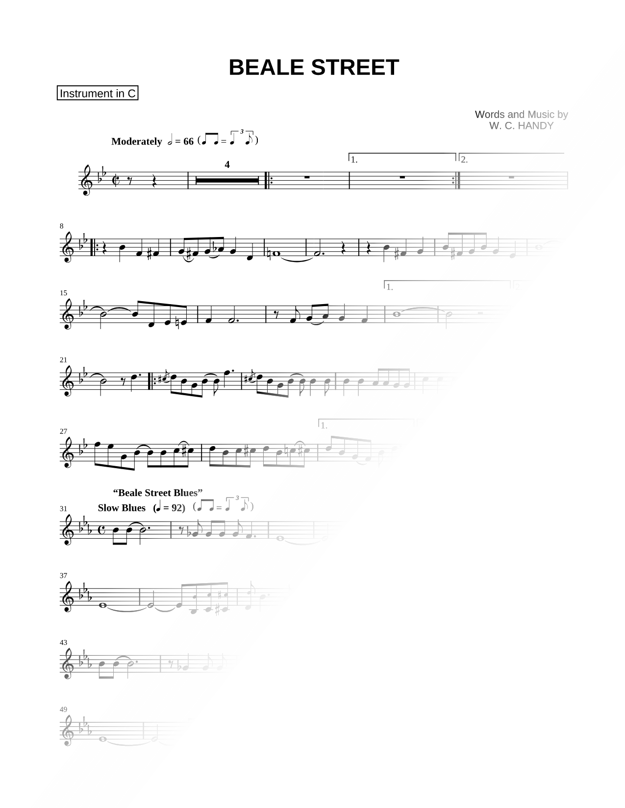 Beale Street Blues - C Instrument