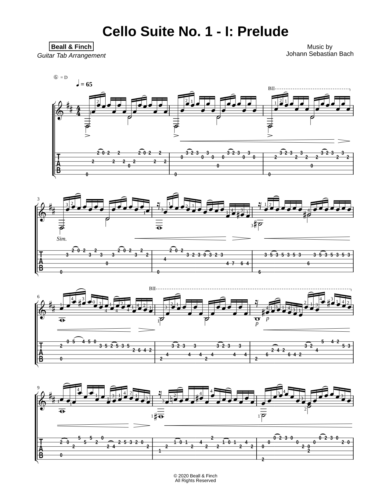 Prelude from Cello Suite No. 1, BWV 1007