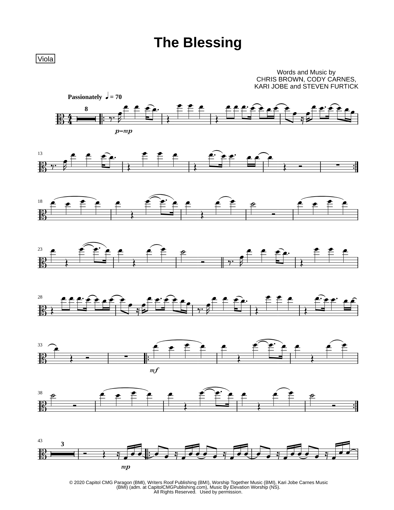 The Blessing - Viola