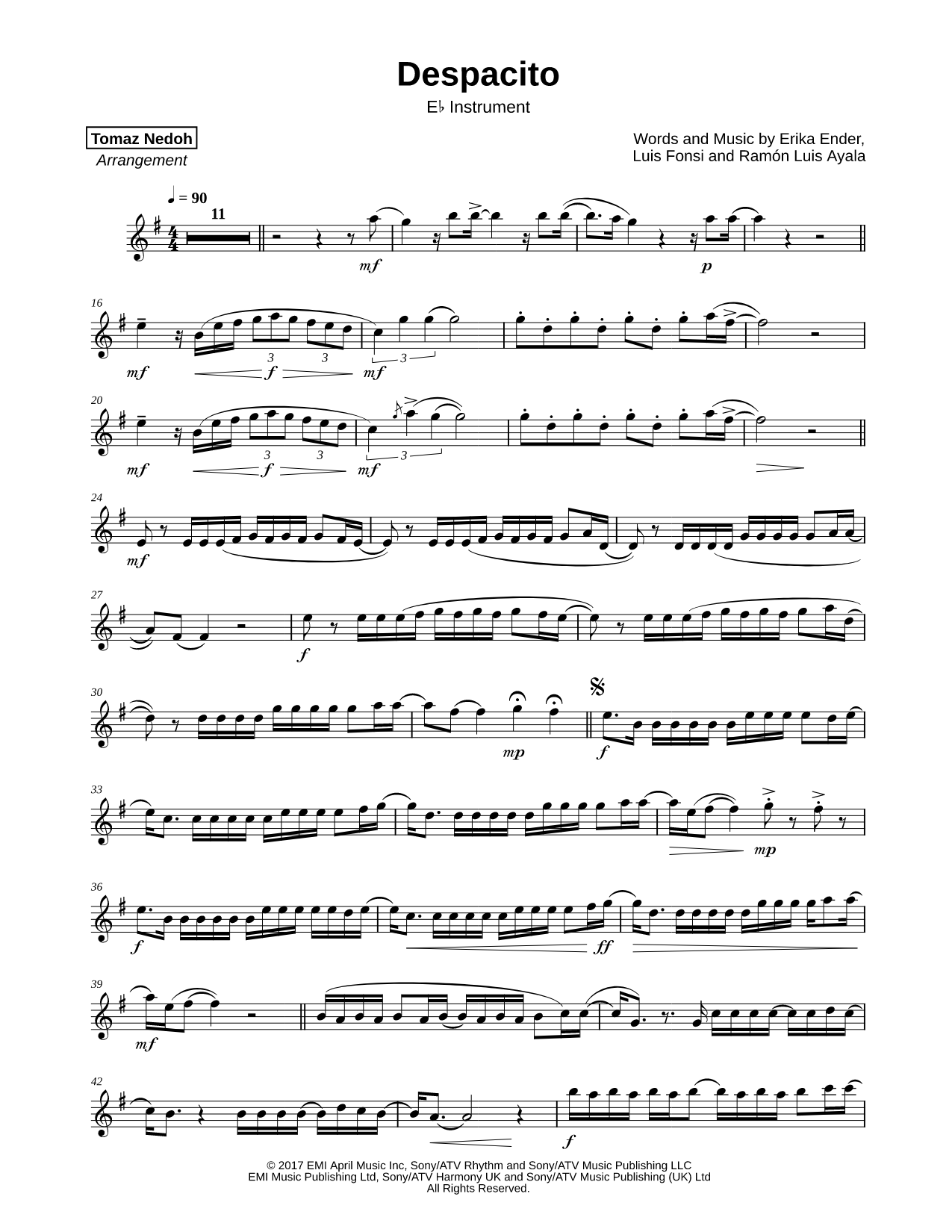Despacito - Eb Instrument