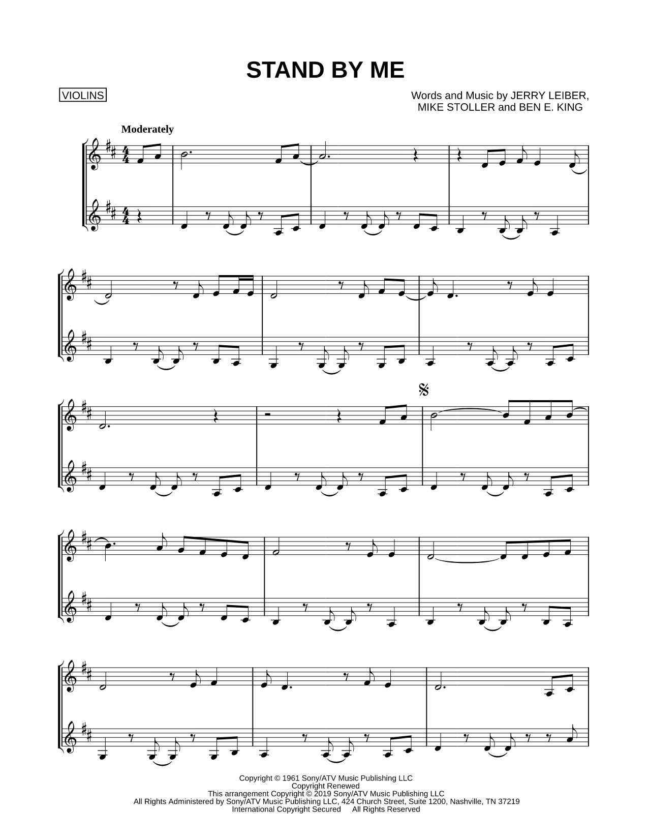 Stand by Me - Violin Duet