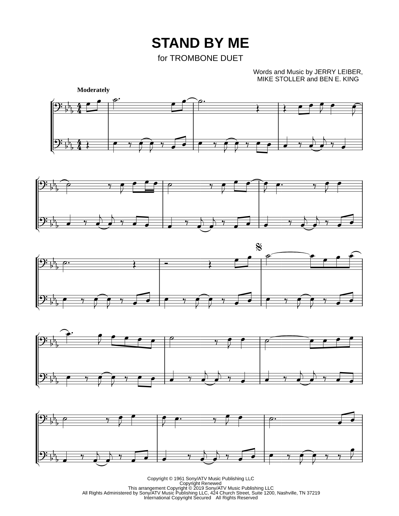 Stand by Me - Trombone Duet