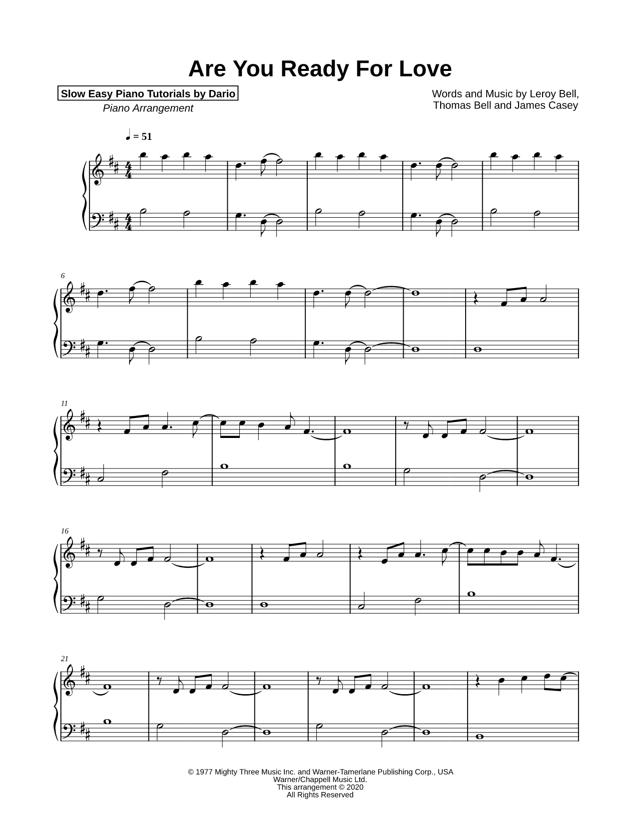 Are You Ready for Love [Slow Easy Piano Tutorial]