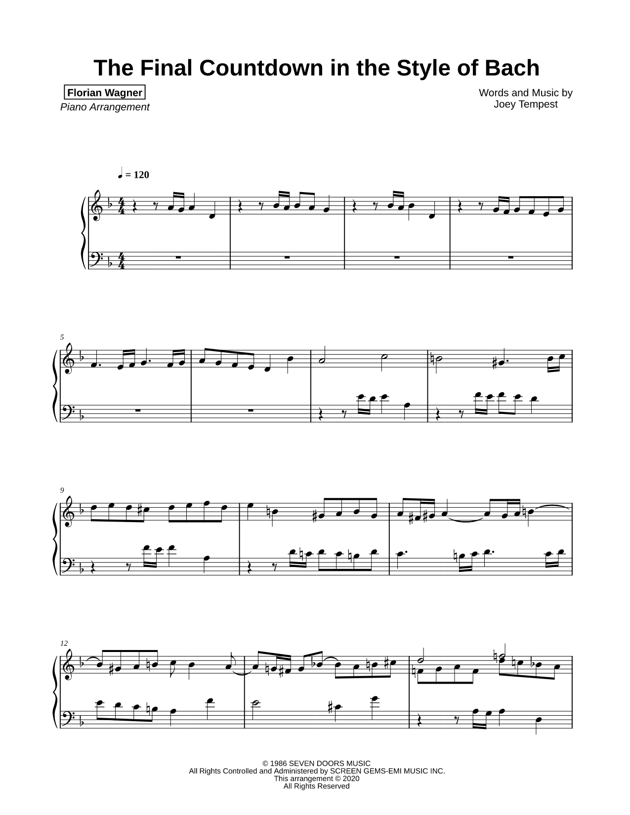 The Final Countdown in the Style of Bach