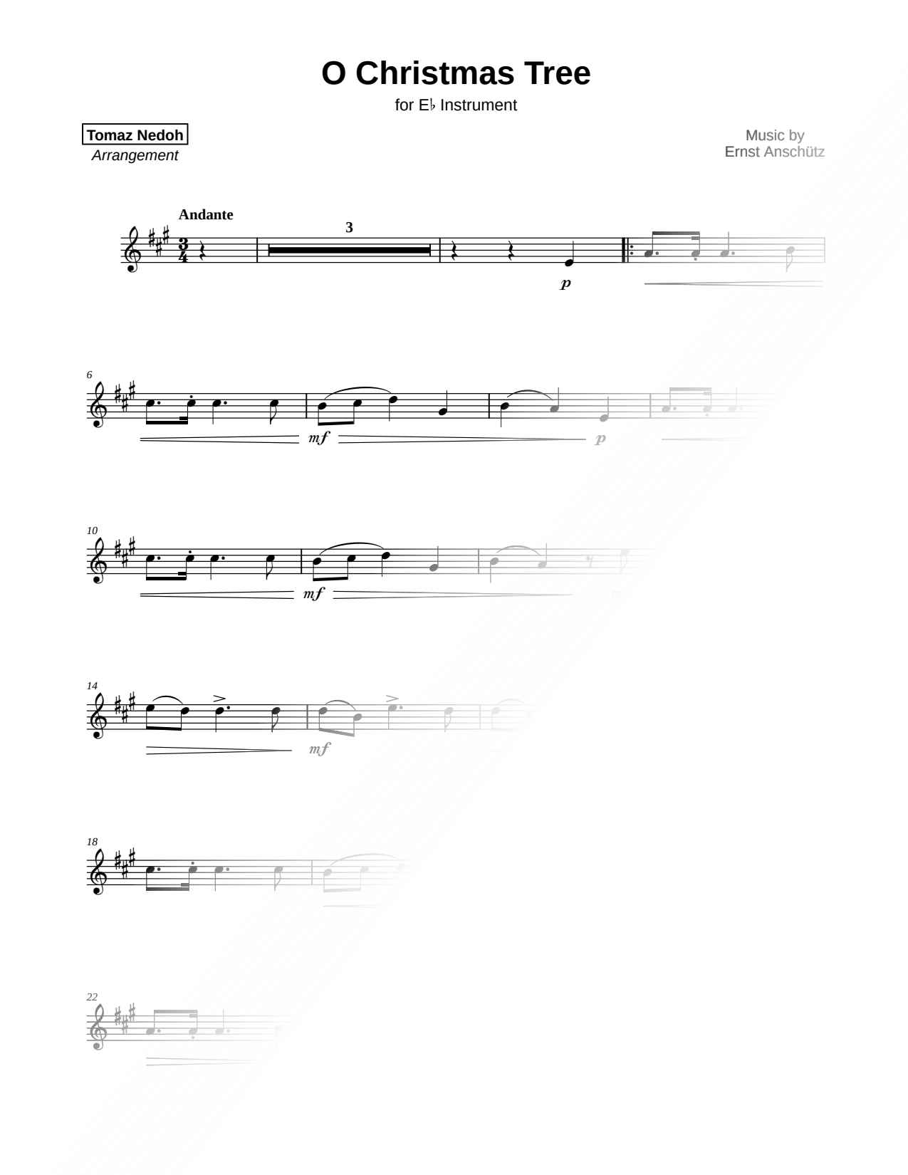 O Christmas Tree - Eb Instrument