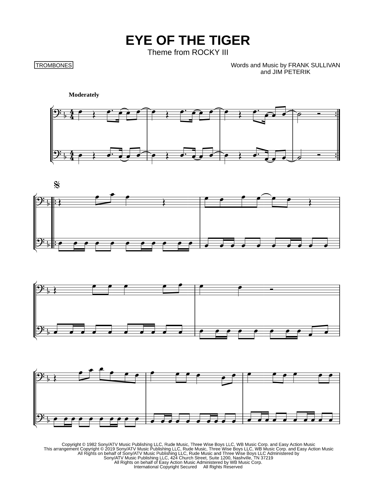 Eye of the Tiger - Trombone Duet