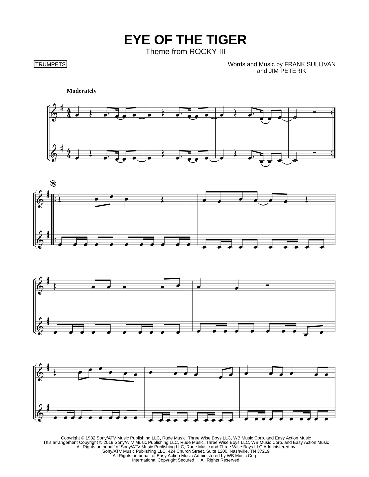 Eye of the Tiger - Trumpet Duet
