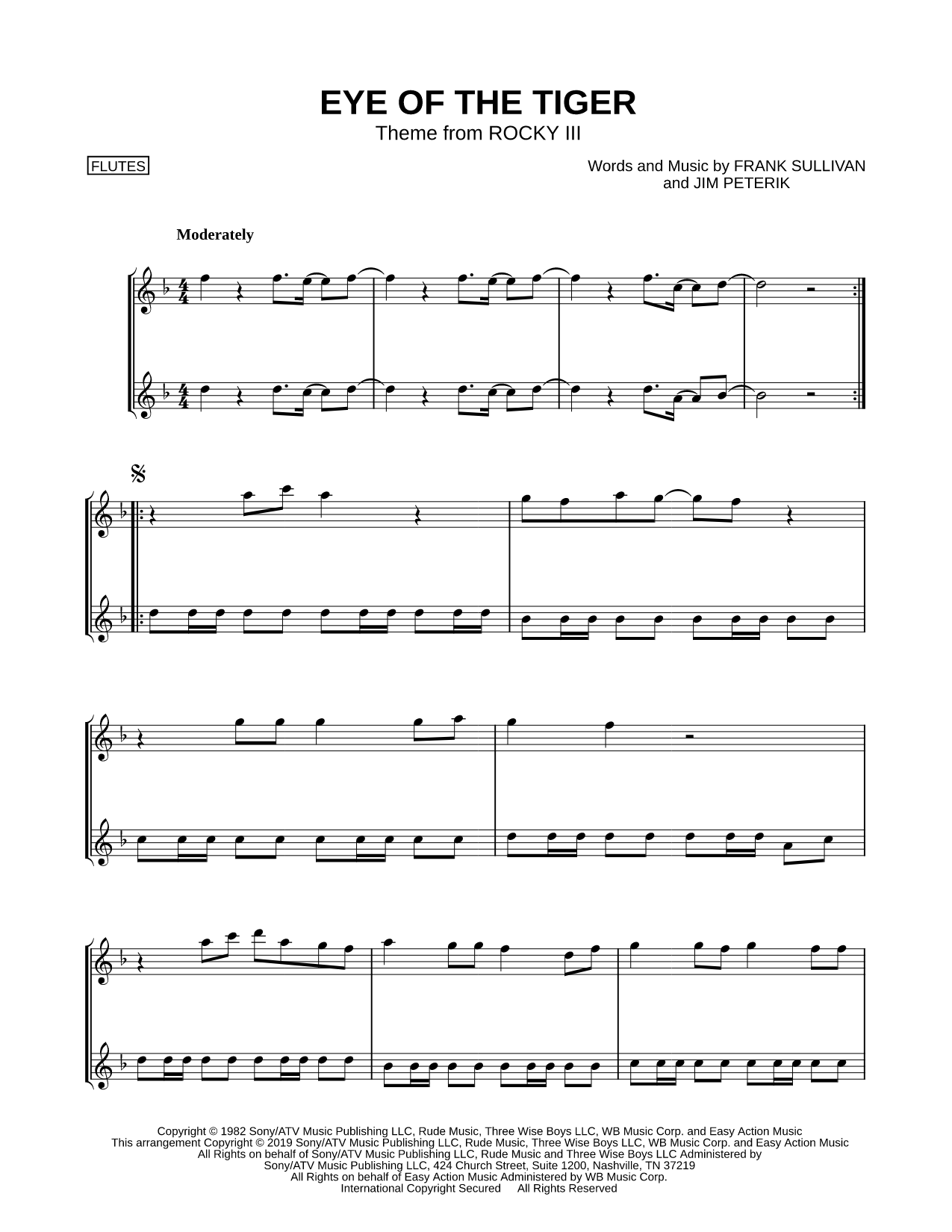 Eye of the Tiger - Flute Duet