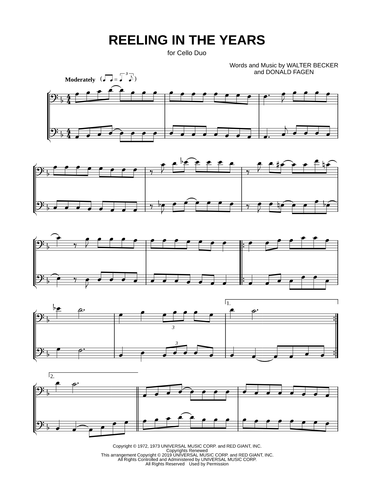 Reelin' in the Years - Cello Duet