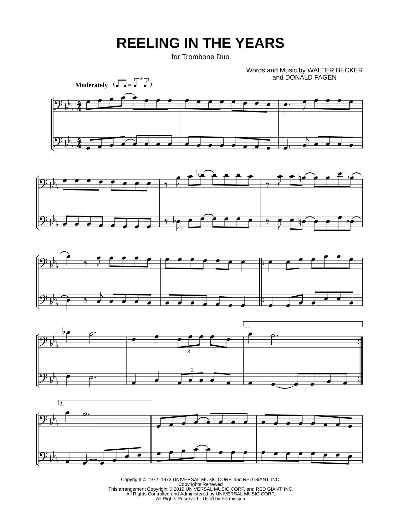 Reelin' in the Years - Trombone Duet