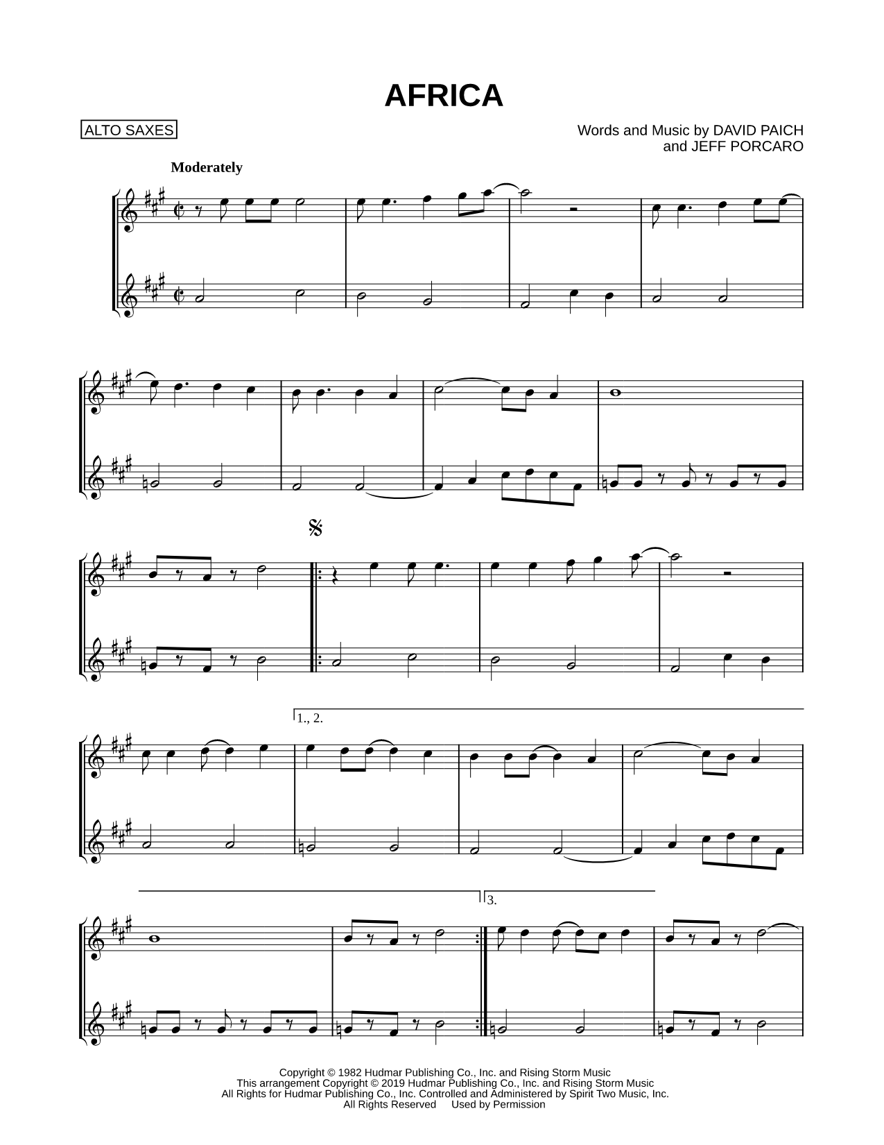 Africa - Alto Saxophone Duet