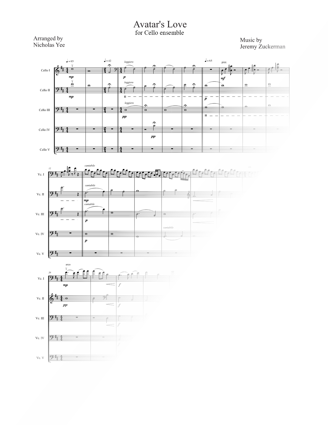 The Avatar's Love - Cello Ensemble