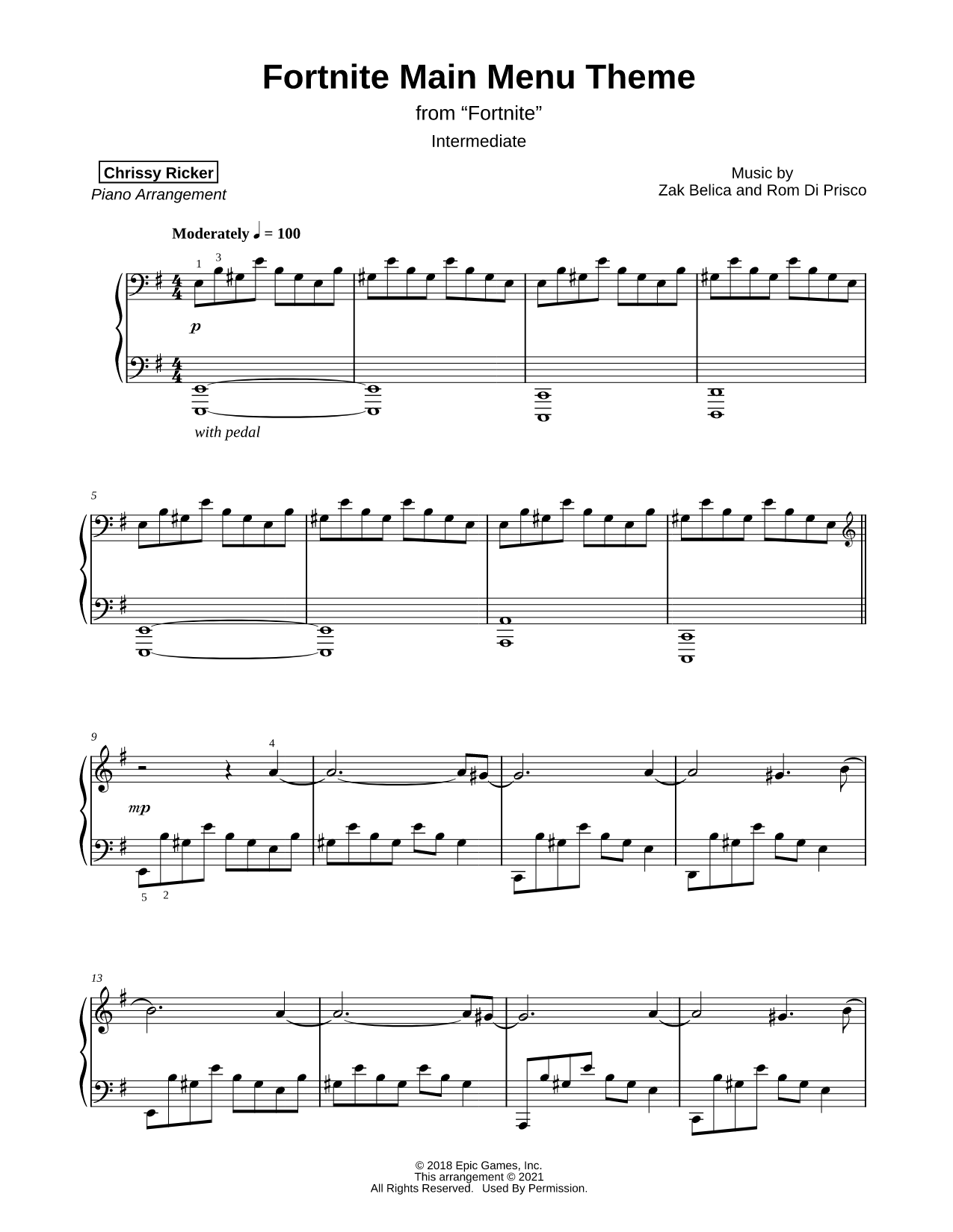 Fortnite Main Menu Theme [intermediate]
