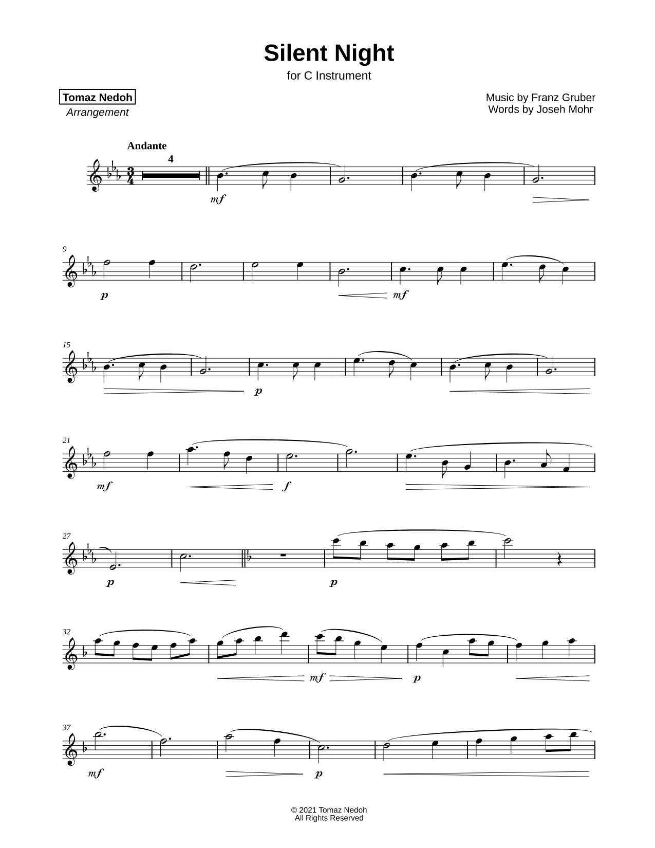 Silent Night - C Instrument