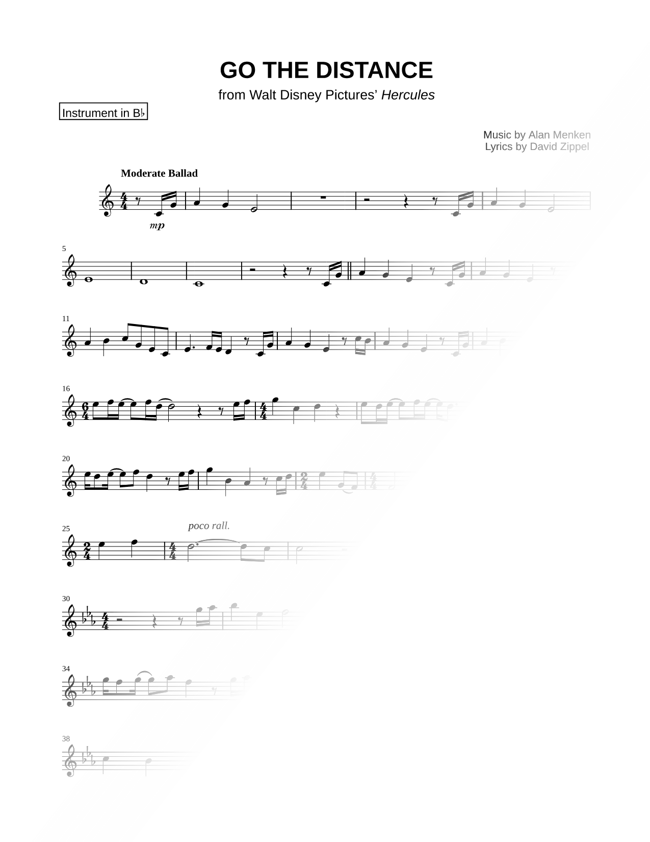Go the Distance - Bb Instrument