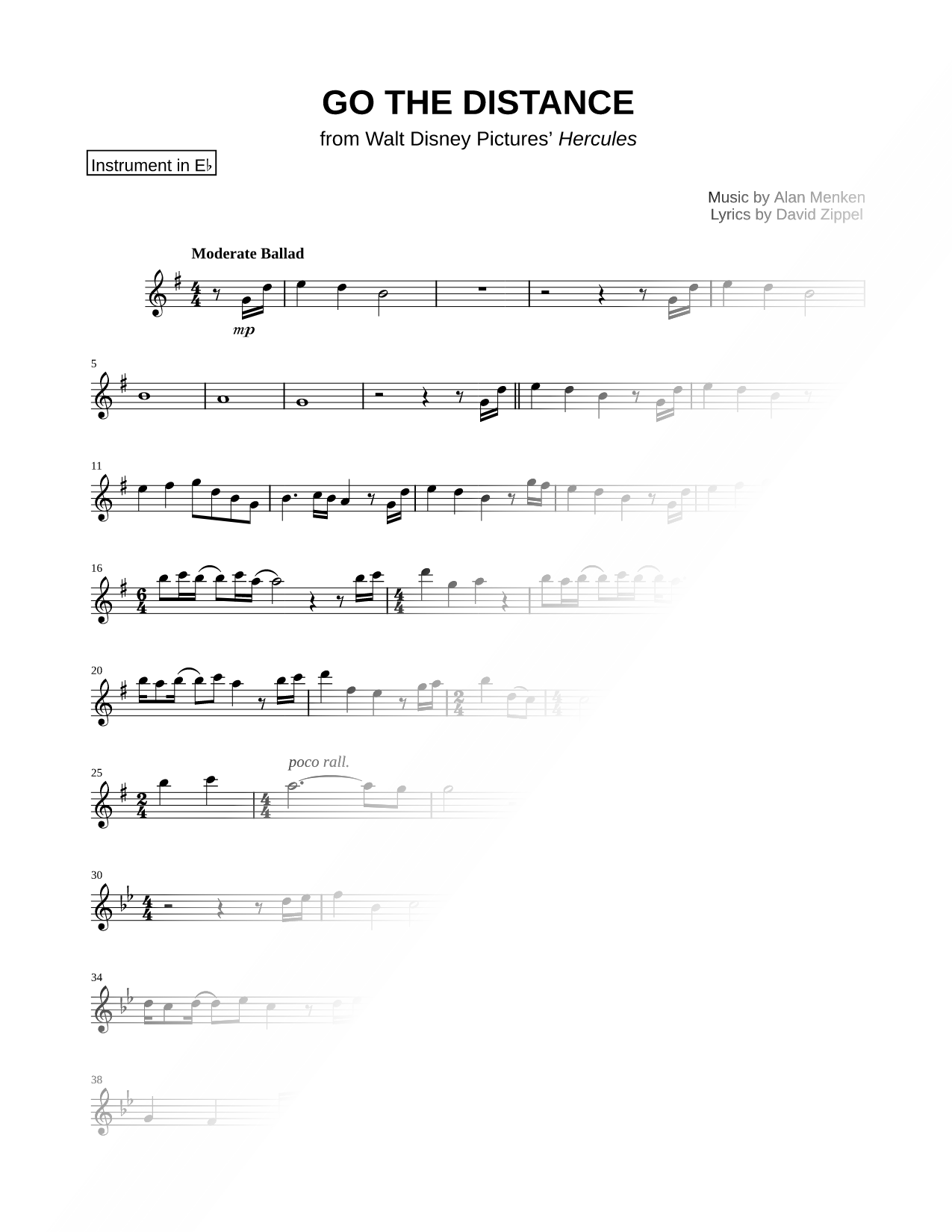 Go the Distance - Eb Instrument
