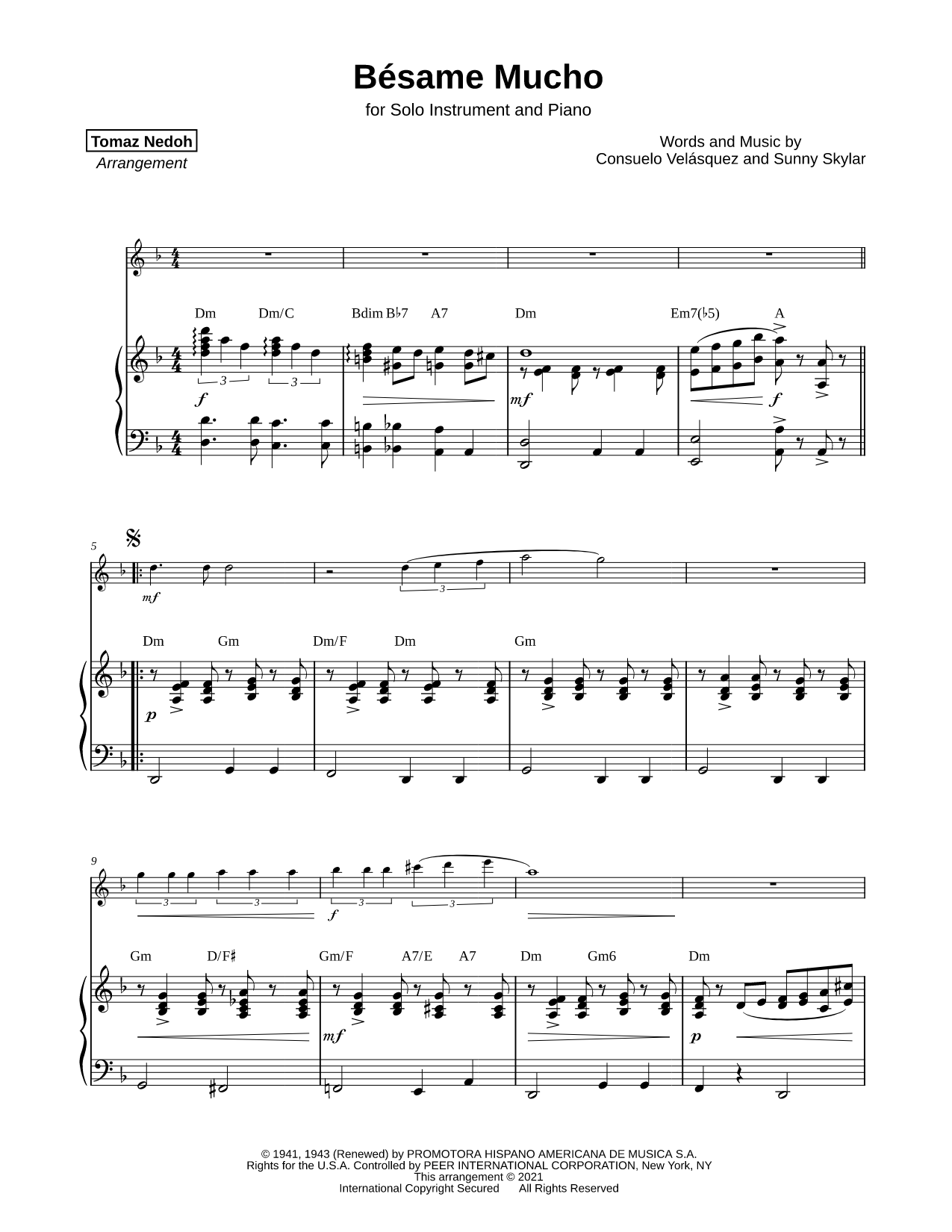 Bésame Mucho - Piano Accompaniment