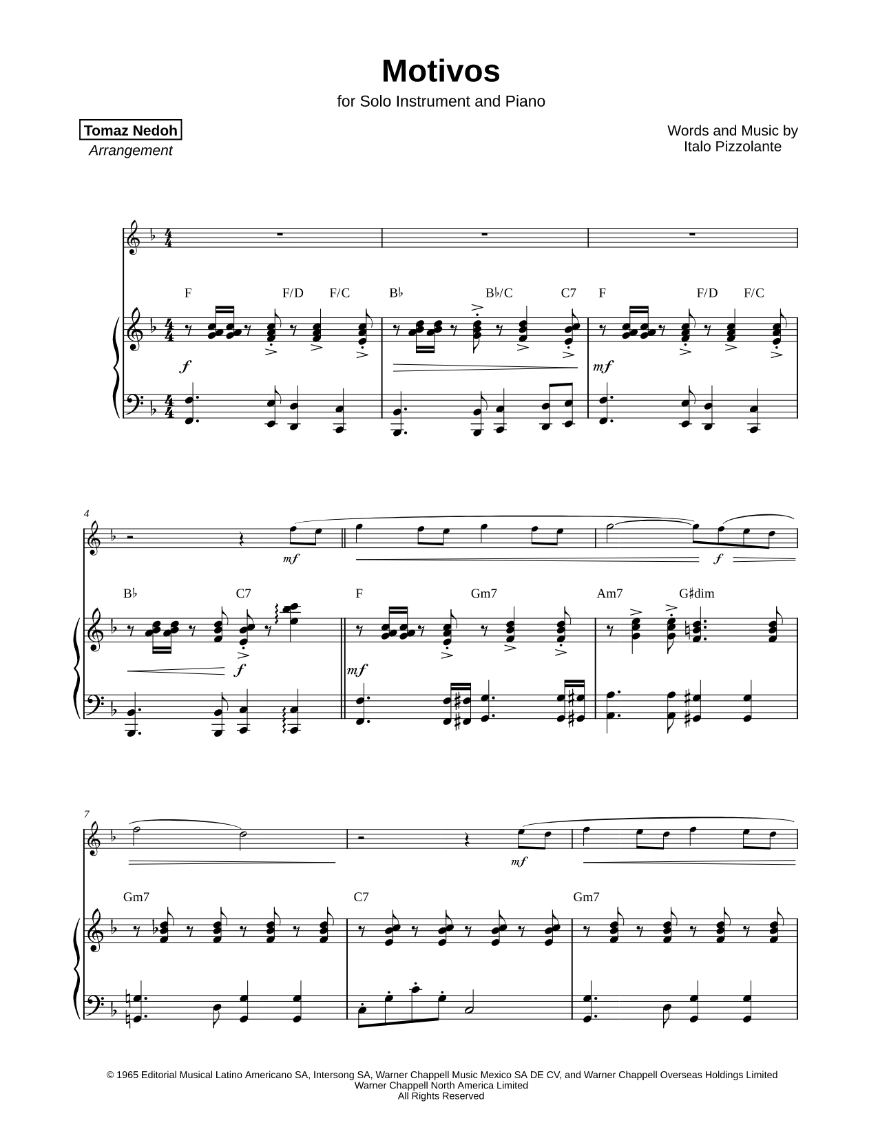 Motivos - Piano Accompaniment