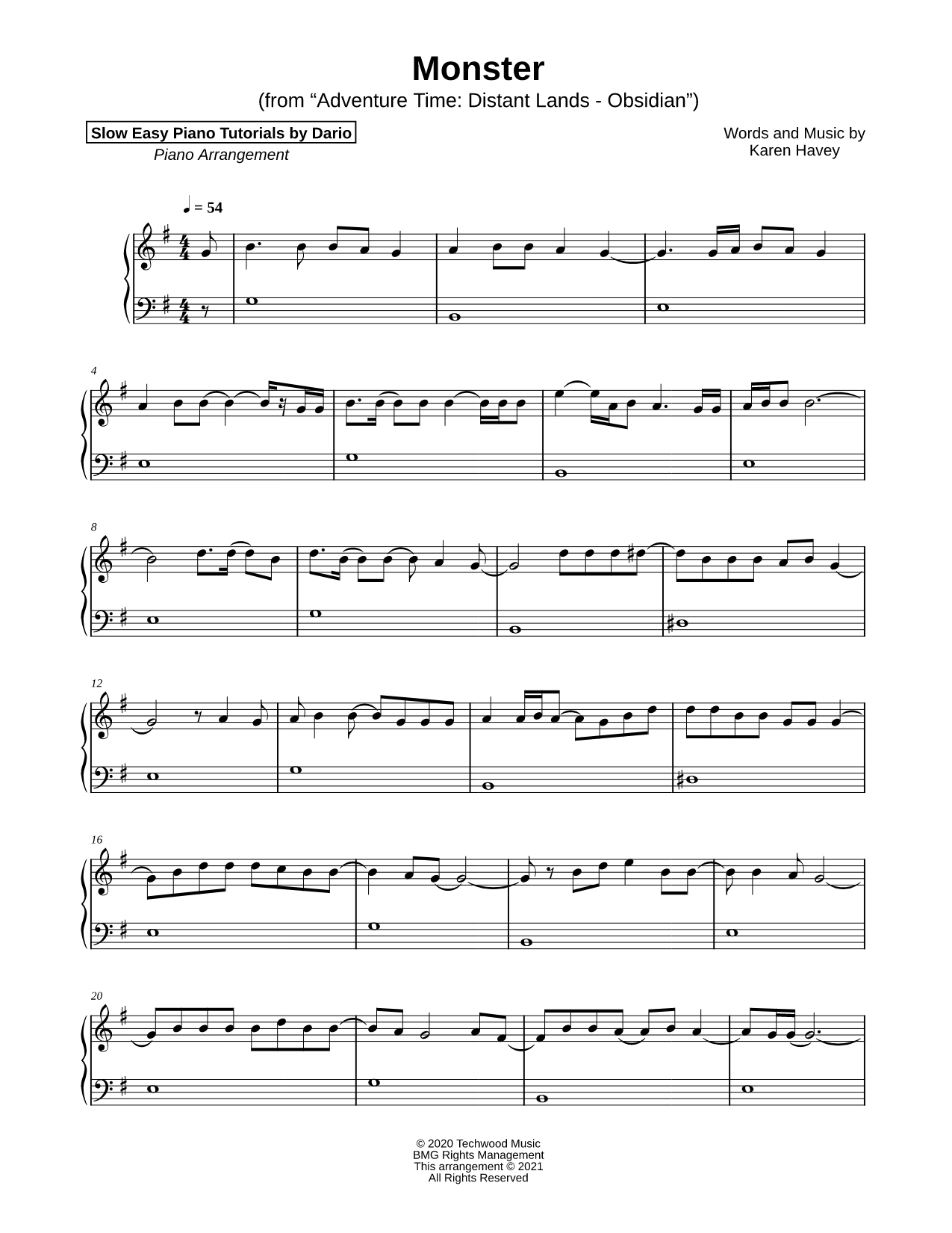 Monster [Slow Easy Piano Tutorial]