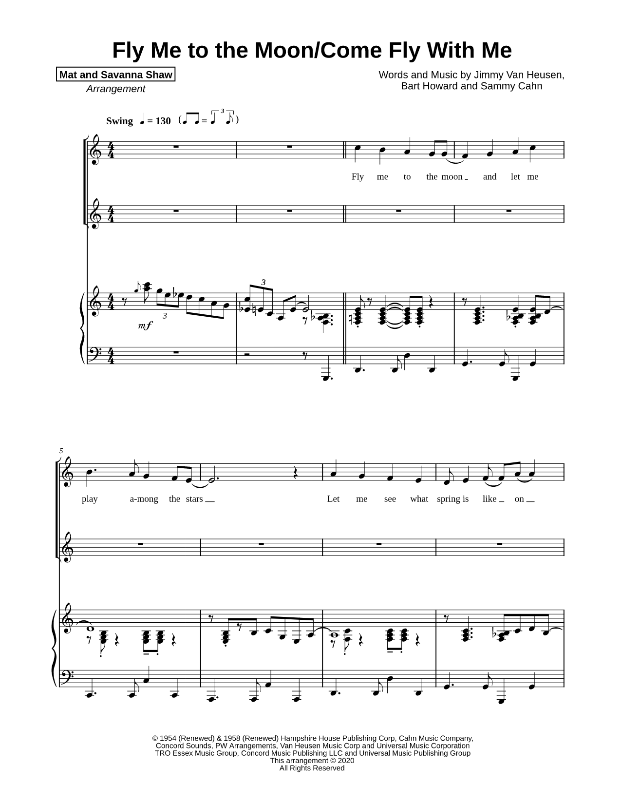 Fly Me to the Moon / Come Fly with Me [vocal duet]