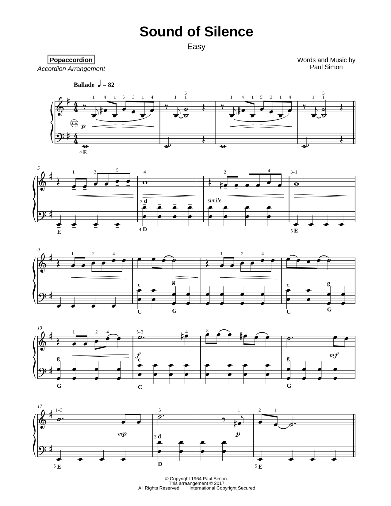 The Sound of Silence [easy]