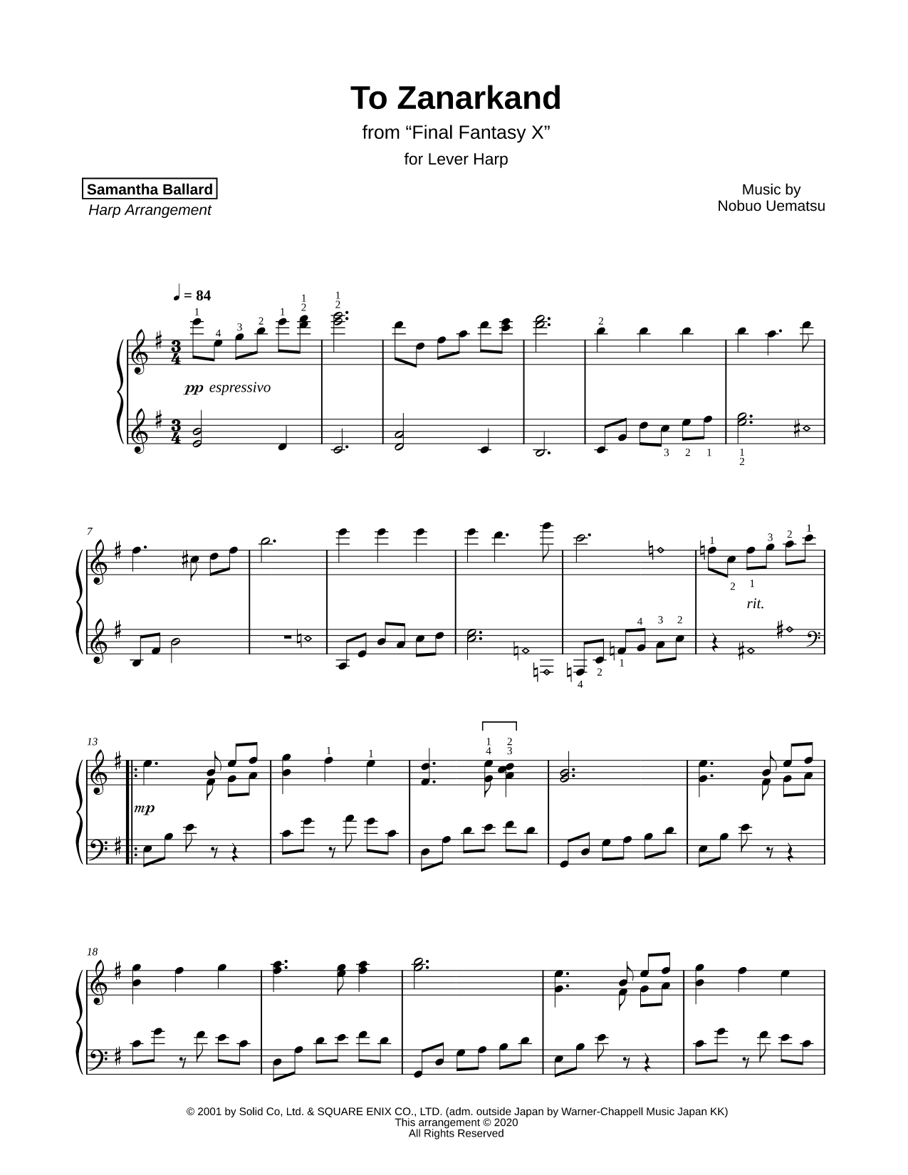 To Zanarkand [lever harp]