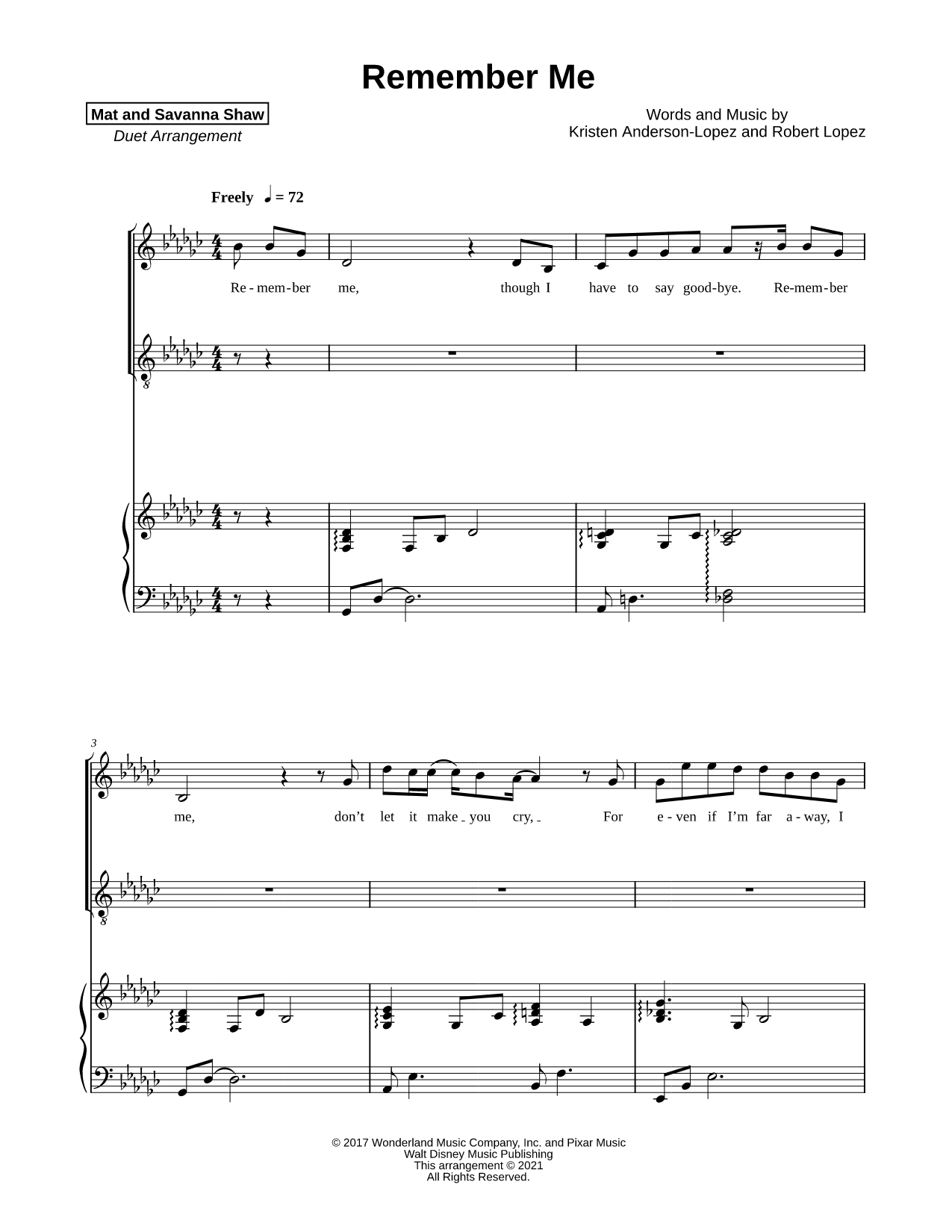 Remember Me [vocal duet]