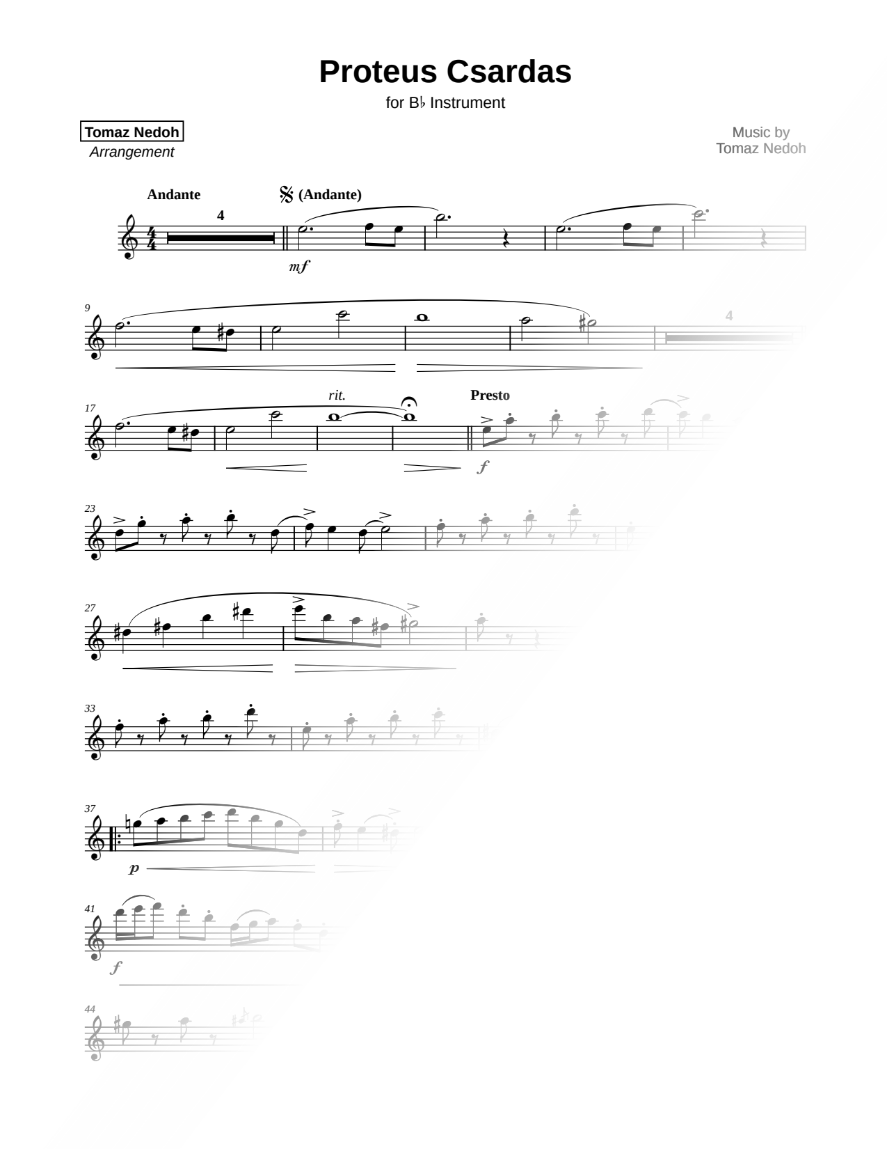 Proteus Csardas - Bb Instrument