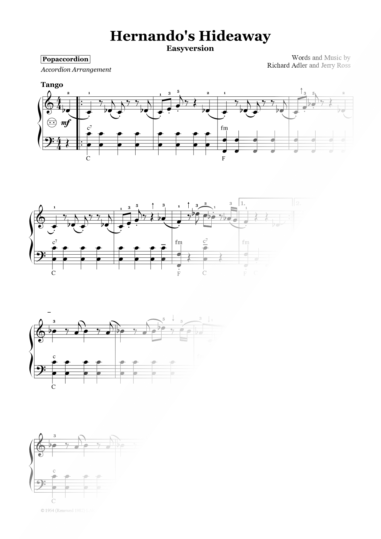 Hernando's Hideaway [easy]