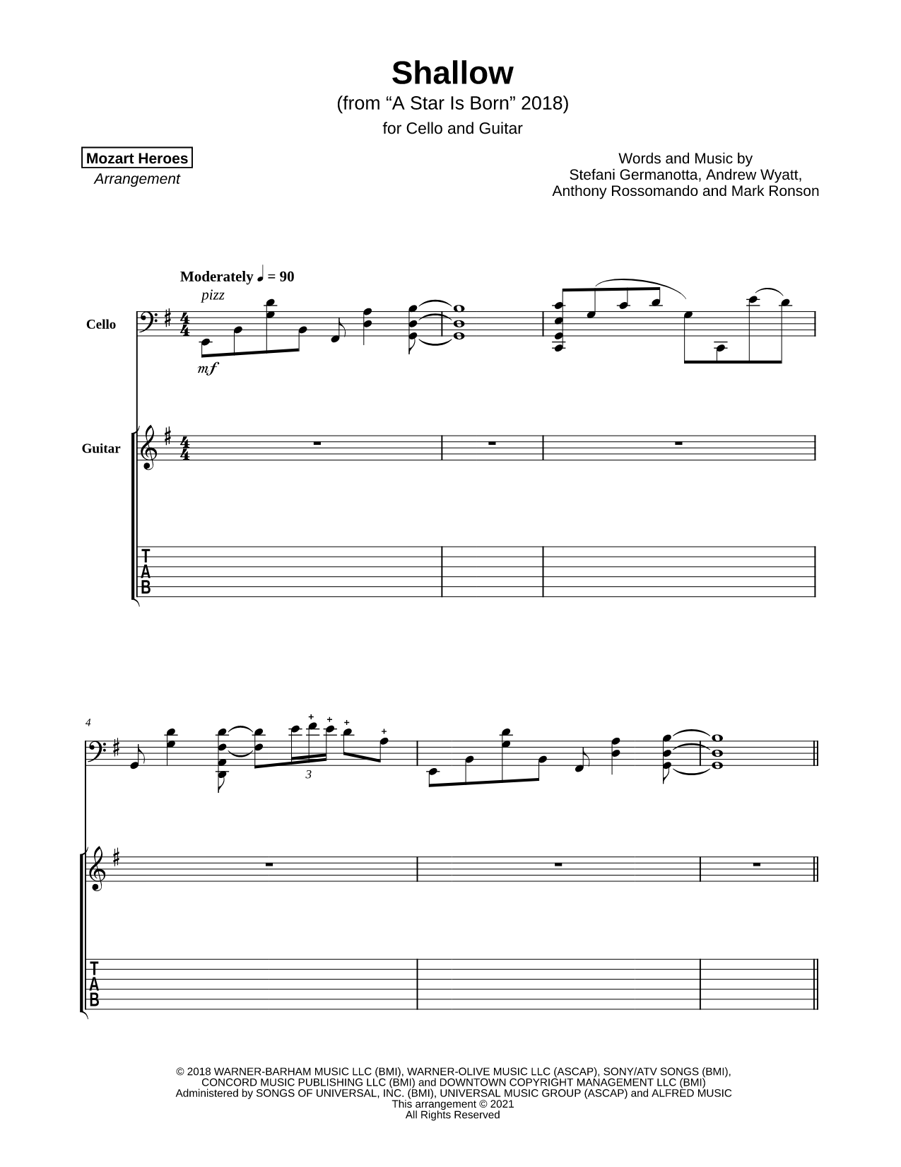 Shallow - Cello & Guitar