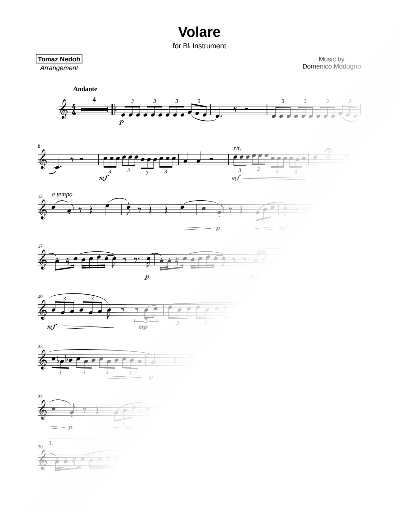 Volare - Bb Instrument