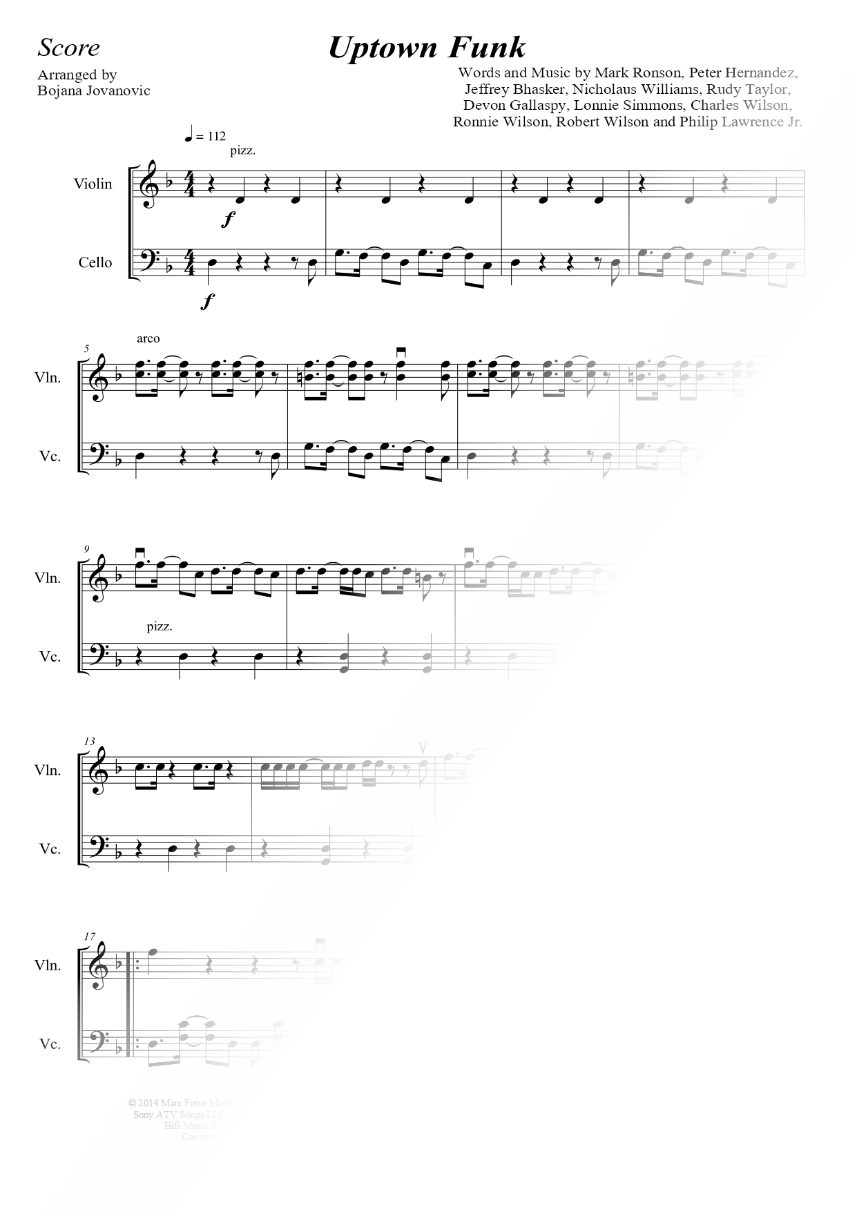 Uptown Funk - Violin & Cello