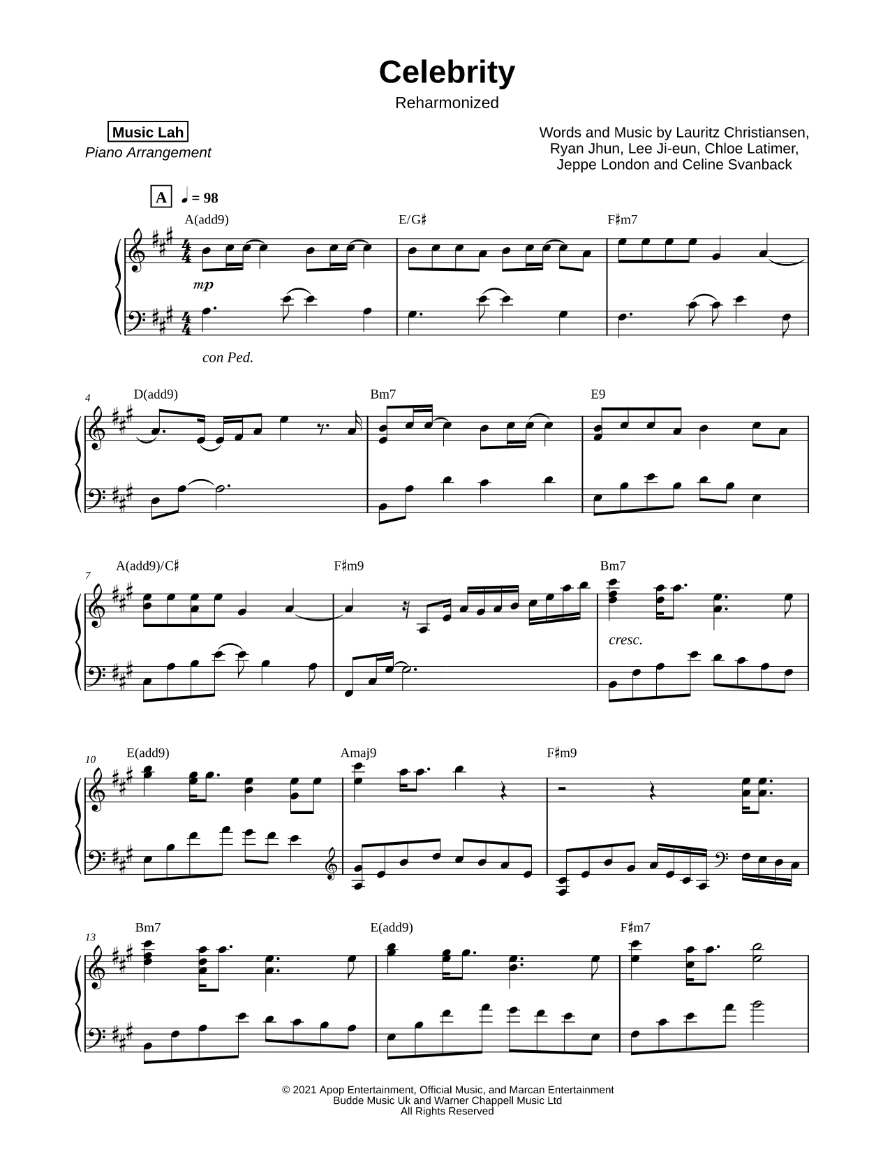 Celebrity [reharmonized]