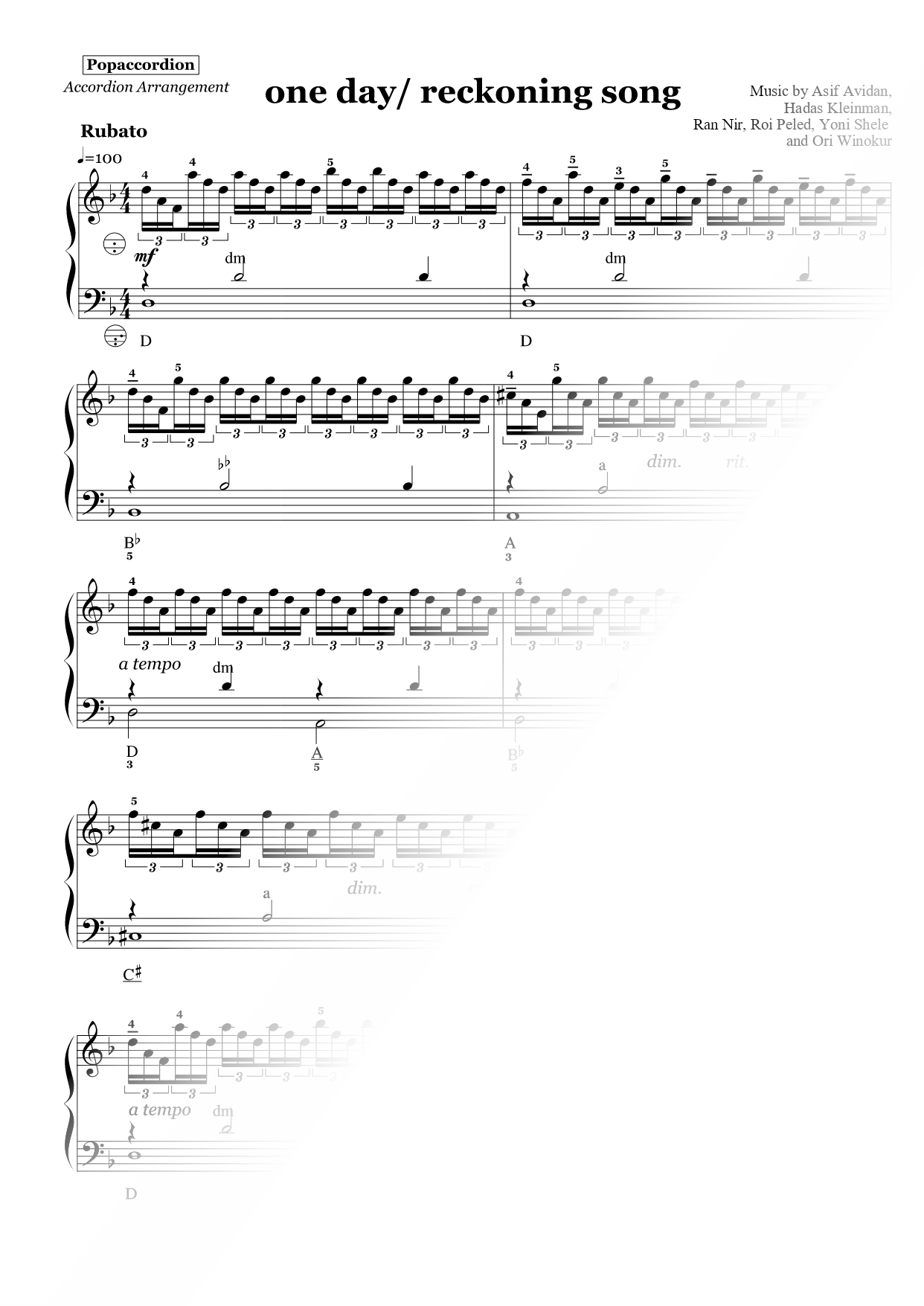 One Day / Reckoning Song