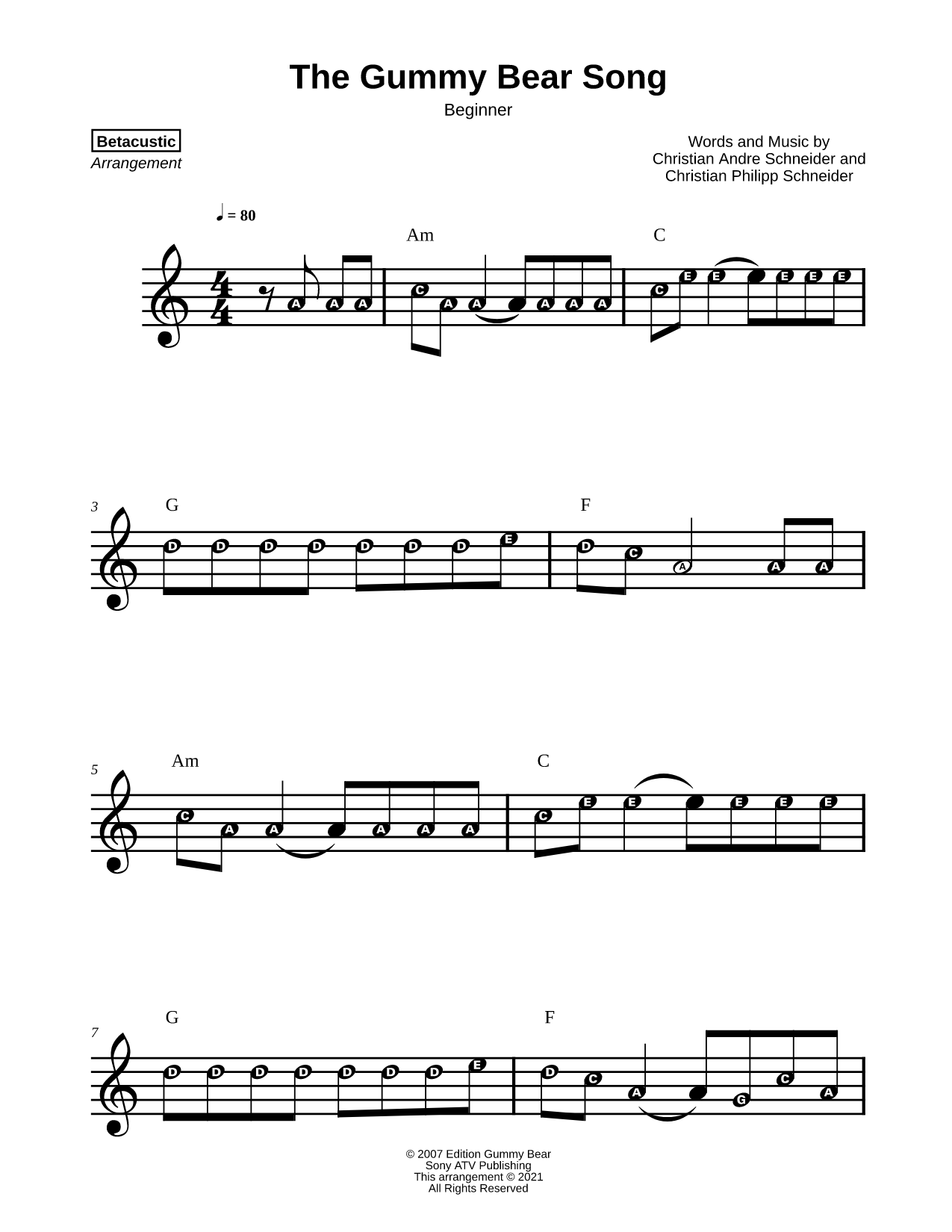 The Gummy Bear Song [beginner]