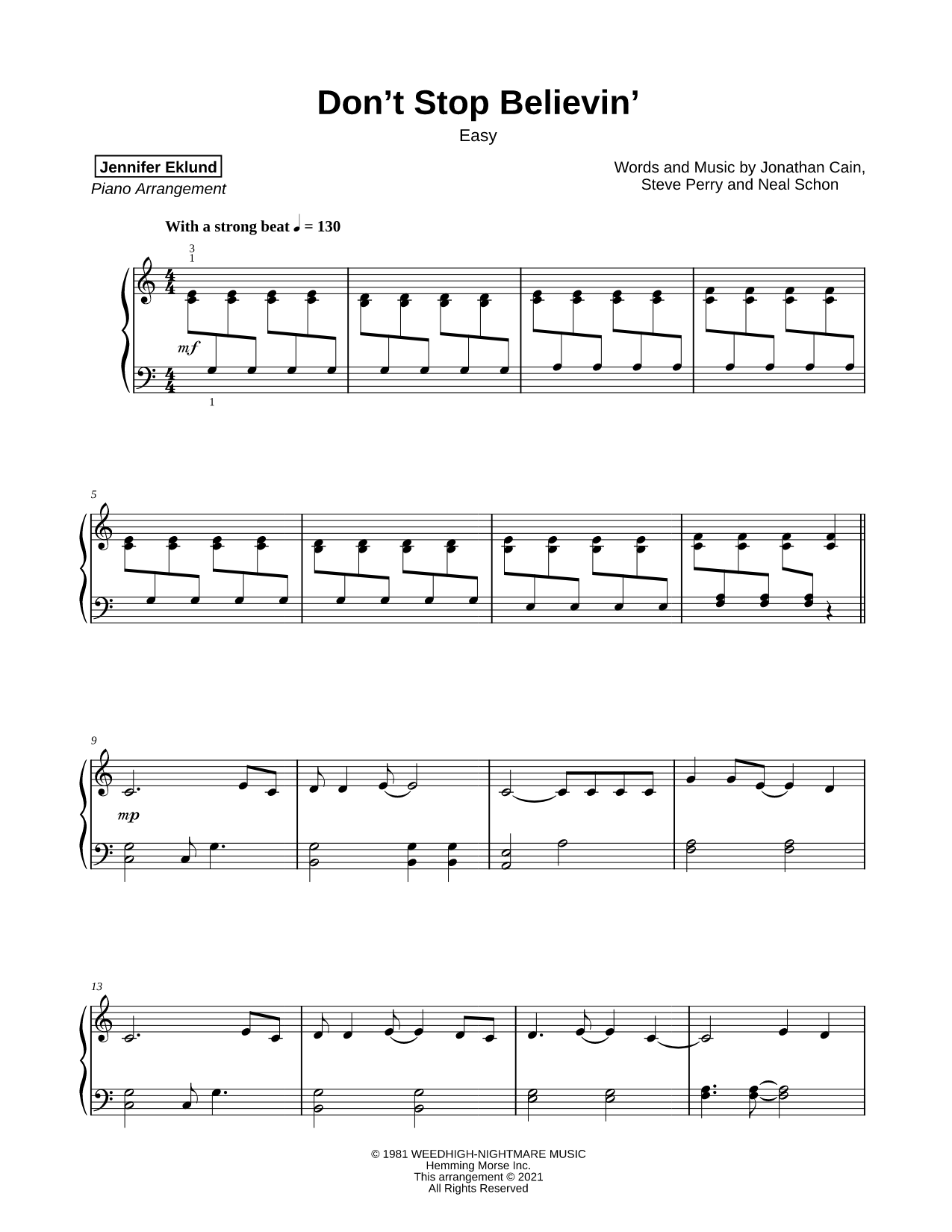 Don't Stop Believin' [easy]