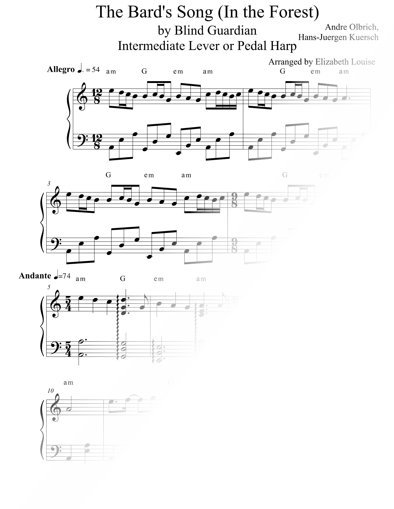 The Bard's Song (In the Forest) [intermediate]