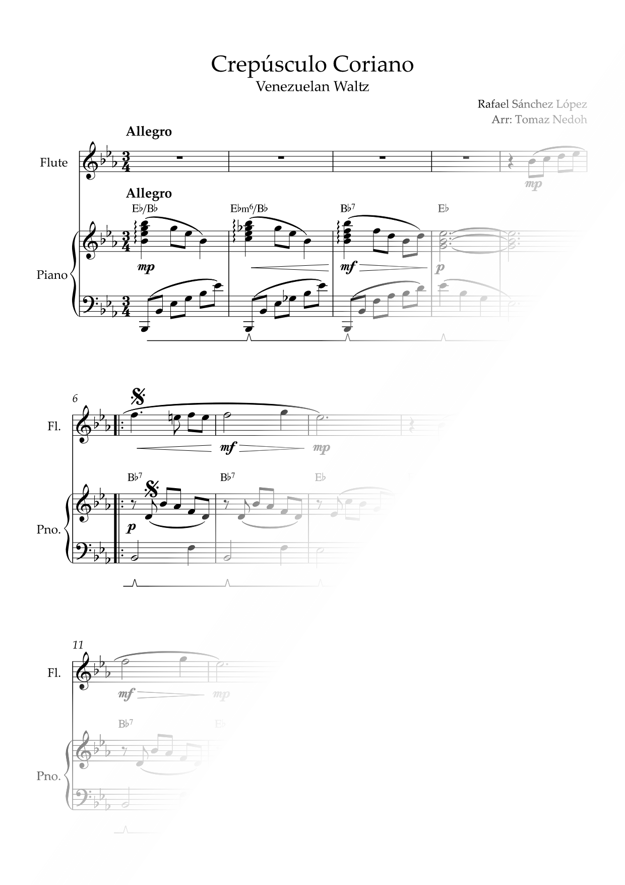 Crepúsculo Coriano - C Instrument & Piano