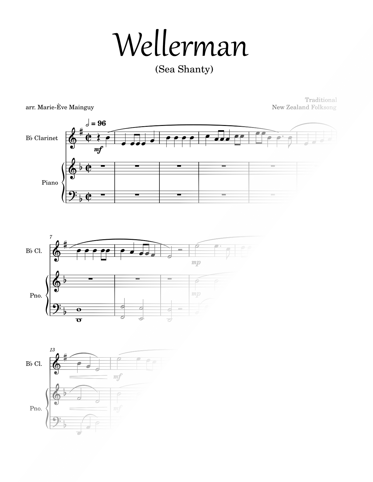Wellerman - Clarinet & Piano