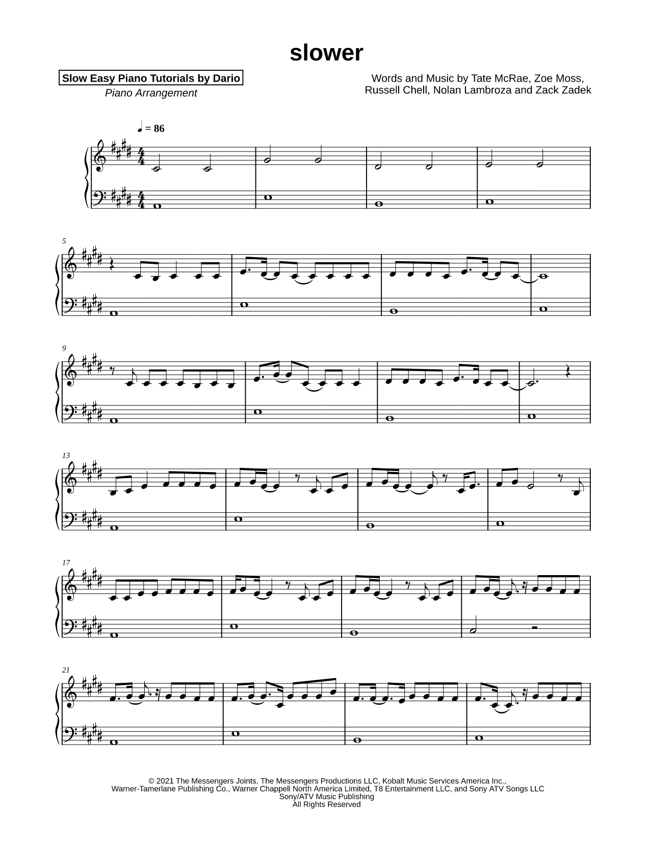 slower [Slow Easy Piano Tutorial]