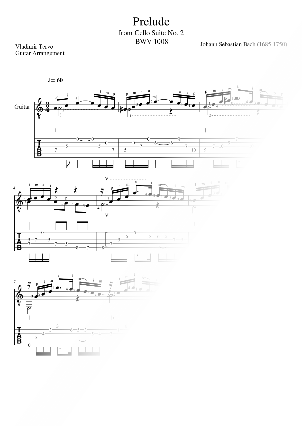 Prelude from Cello Suite No. 2, BWV 1008