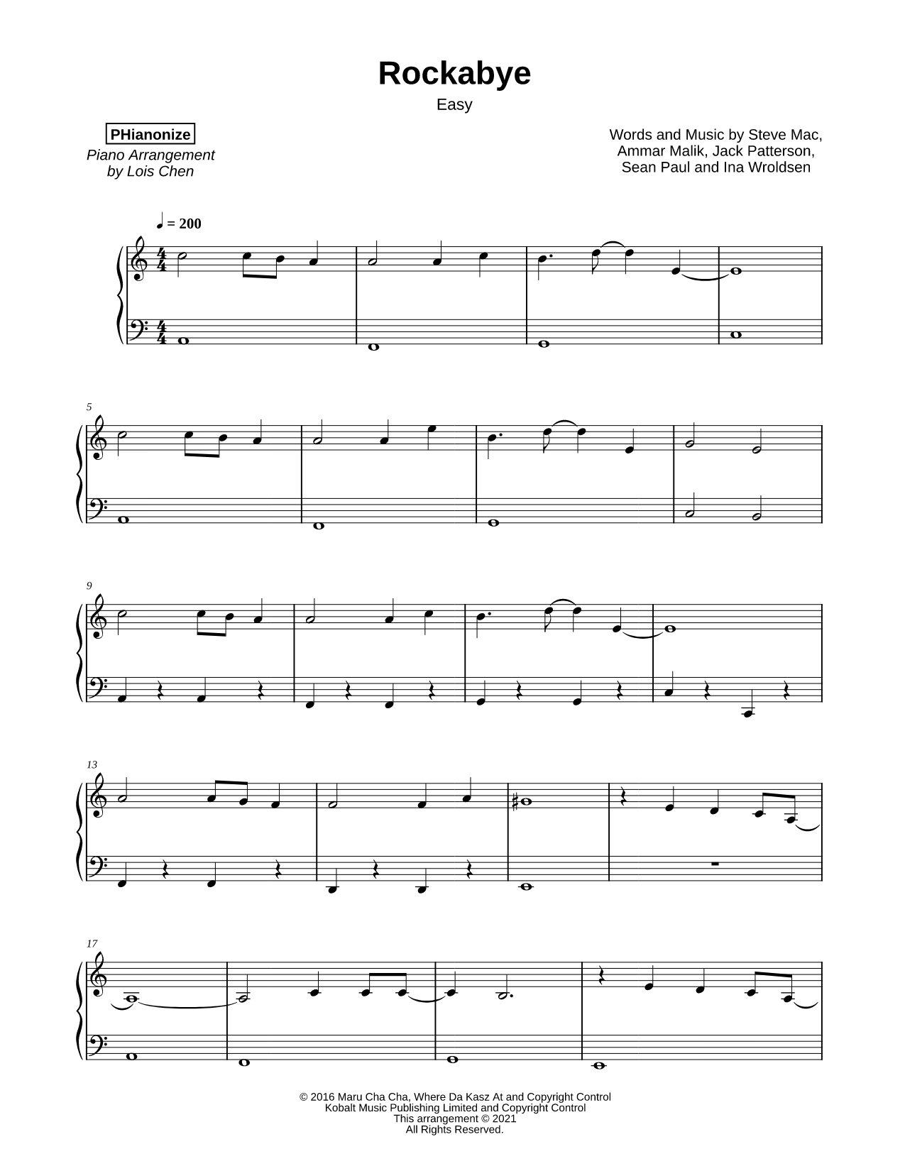 Rockabye [easy]