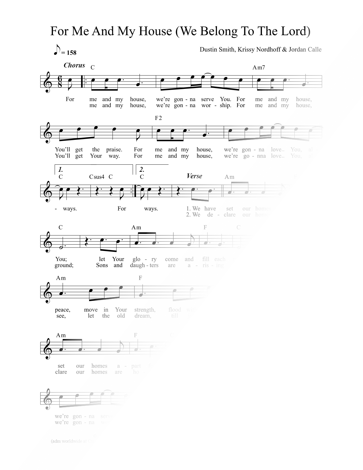 For Me and My House (We Belong to the Lord)