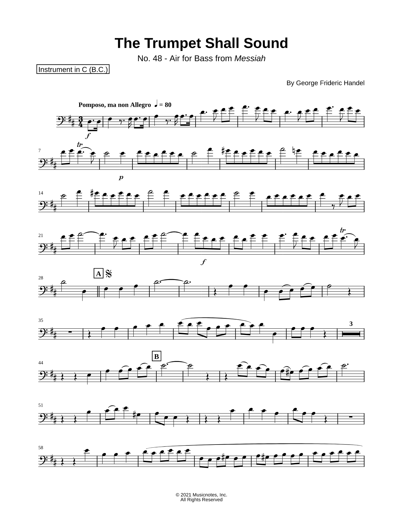 The Trumpet Shall Sound - Bass Clef Instrument