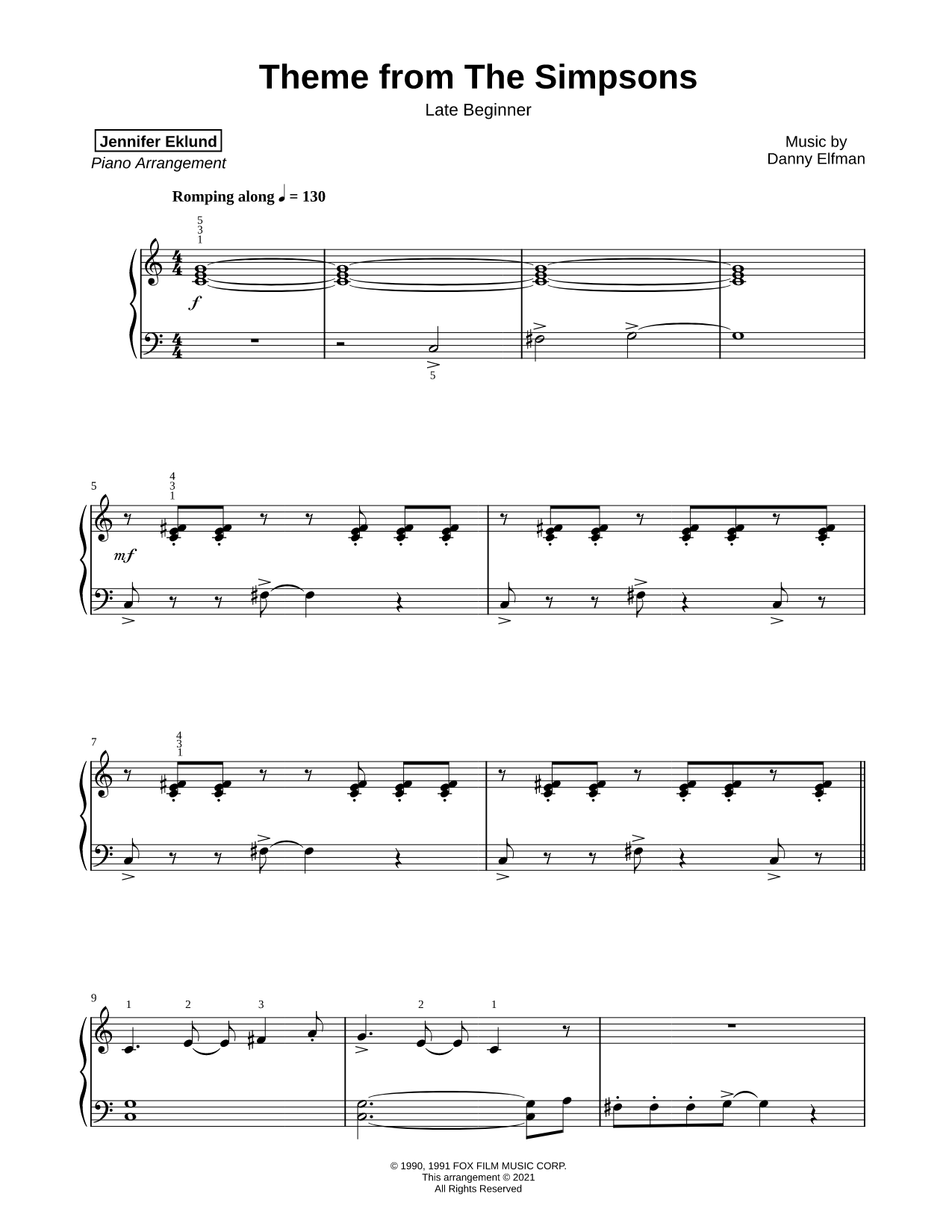 Theme from The Simpsons [late beginner]